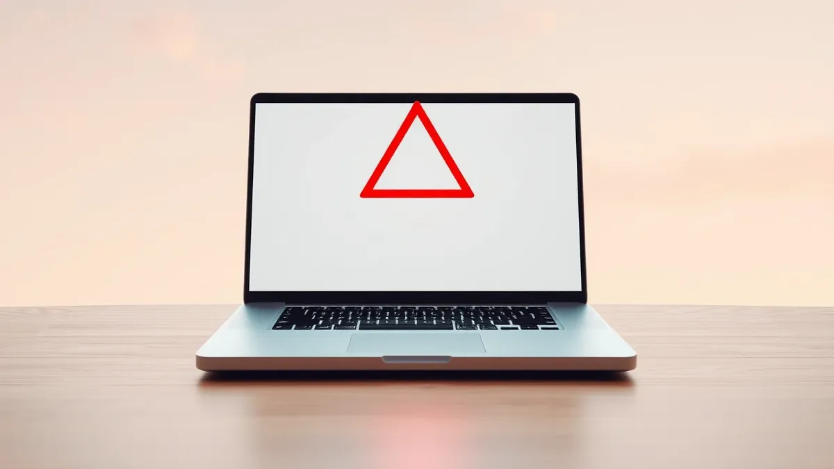 Illustration: A sleek silver laptop sits on a wooden desk with a blank browser window open on the screen.