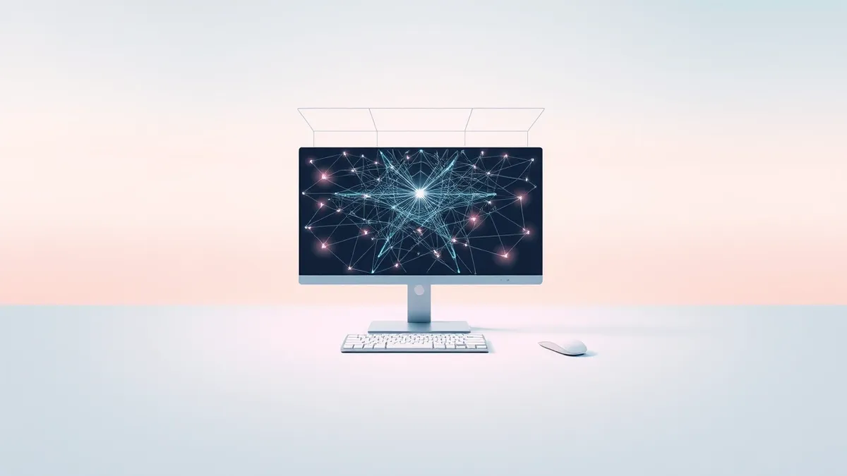 Illustration: A sleek, isolated desktop computer sits on a clean white surface.