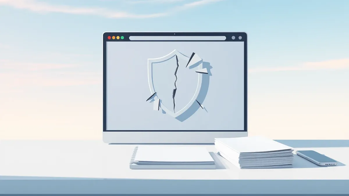 Illustration: A stylized web browser window sits on a clean desk.