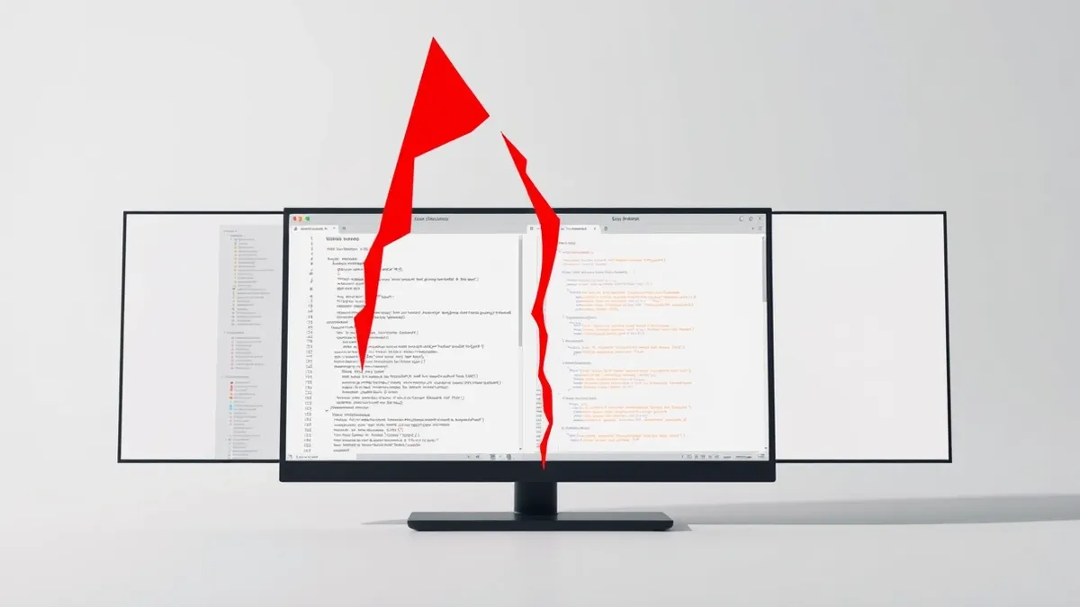 Illustration: A modern code editor interface displays a split view with a document and a rendered preview pane.