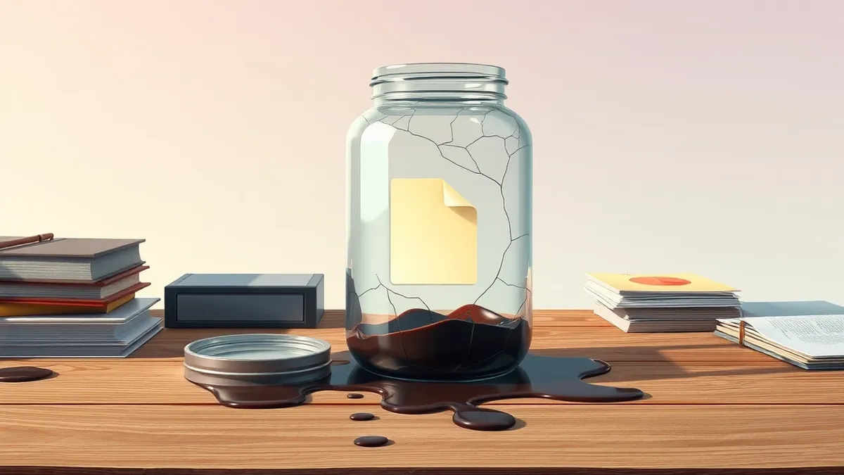 Illustration: A solitary file icon sits trapped inside a transparent glass jar.