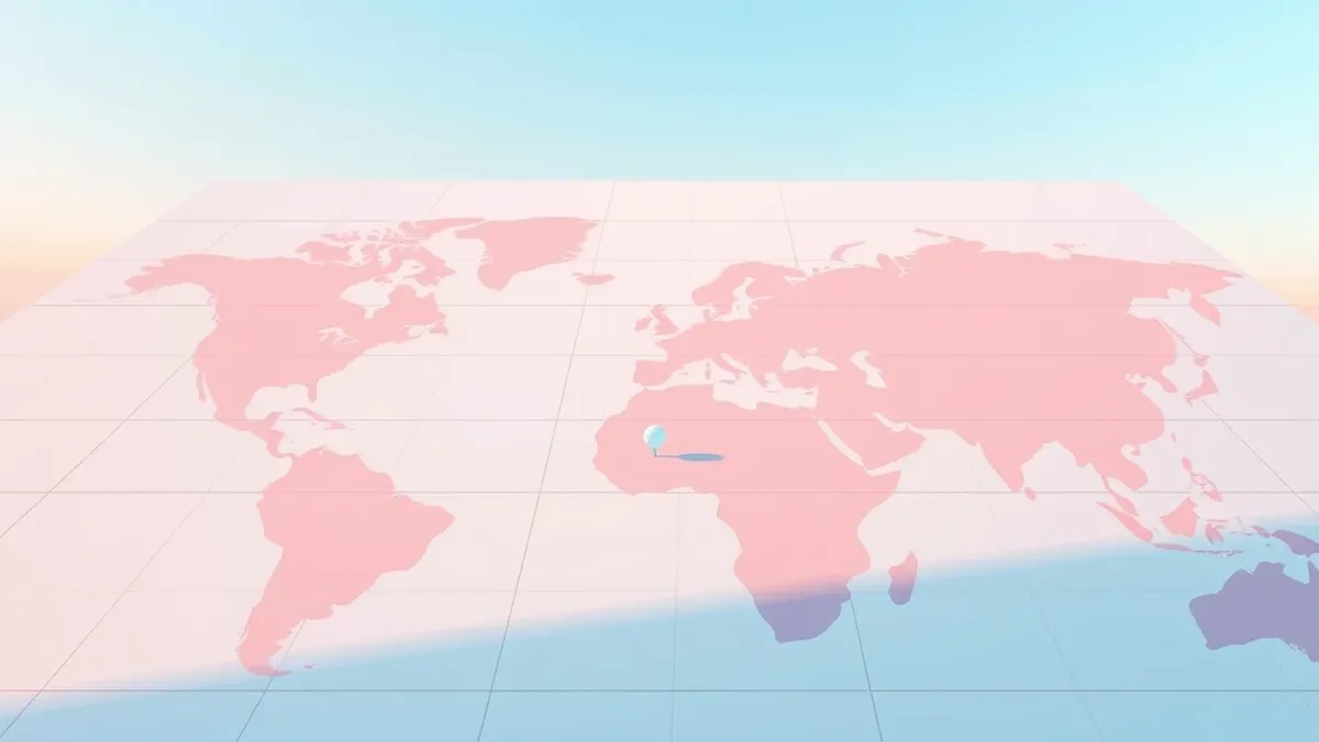 Illustration: A large digital map displays a grid of blank geometric tiles in various colors.