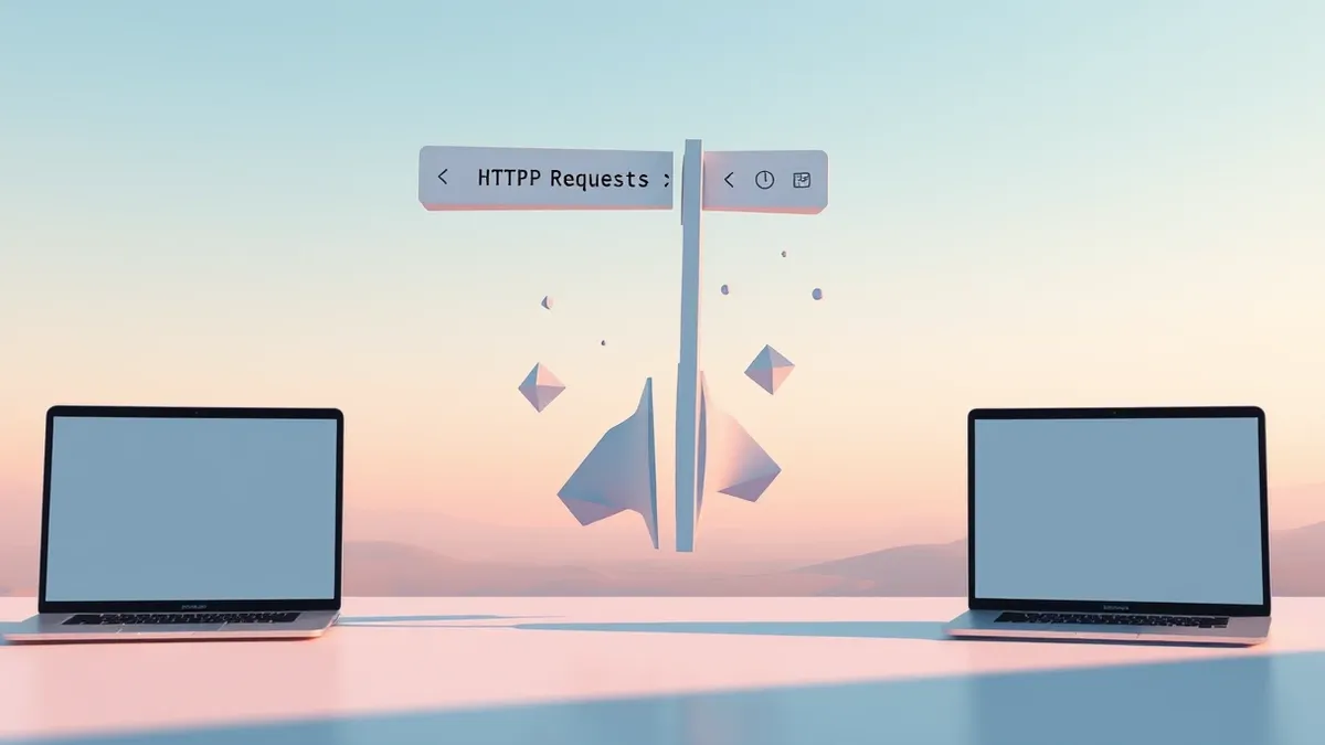 Illustration: A split screen shows an HTTP request packet breaking apart.
